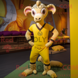 Gul ged maskot kostume...