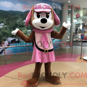 Brun Pink maskot kostume...