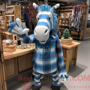 Blå Quagga maskot kostume...