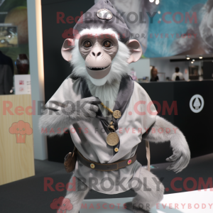 Sølv Capuchin Monkey maskot...