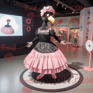 Sort Flamingo maskot...