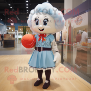 nan Volleyball Ball mascot costume character dressed with a Blouse and Lapel pins