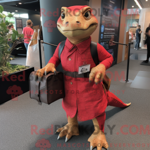 Red Komodo Dragon maskot...