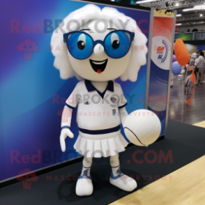 nan Volleyball Ball mascot costume character dressed with a Blouse and Lapel pins
