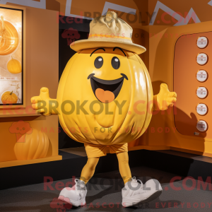Guld græskar maskot kostume...