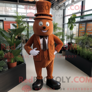 Brown Carrot mascot costume...