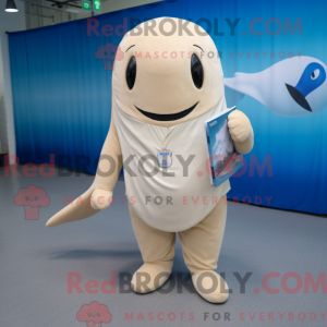Beige Narwhal maskot...
