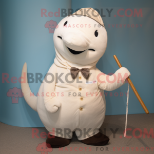Beige Narwhal maskot...