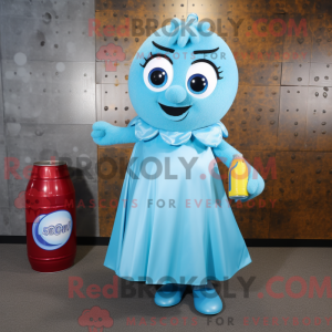 Sky Blue Soda Can maskot...