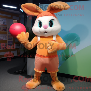 Peach Rabbit maskot kostume...