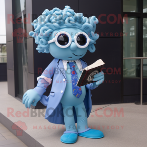 Sky Blue Medusa maskot...