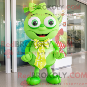 Limegrøn chokolade maskot...