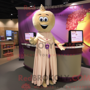 Tan Grape maskot kostume...