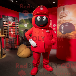 Rød Granat maskot kostume...
