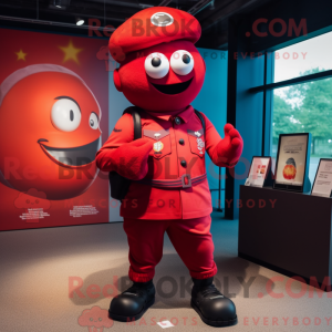 Rød Granat maskot kostume...
