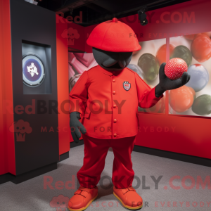 Rød Granat maskot kostume...