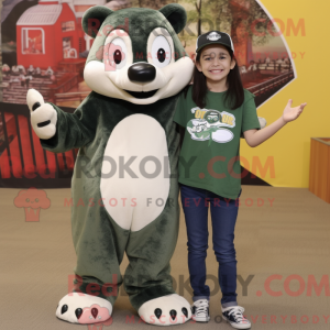 Olive Badger mascot costume...