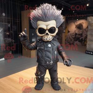 Gray Skull maskot kostume...