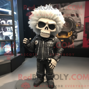 Gray Skull mascot costume...