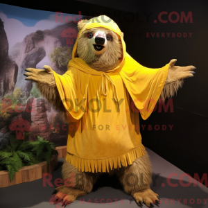 Gold Sloth Bear mascot...