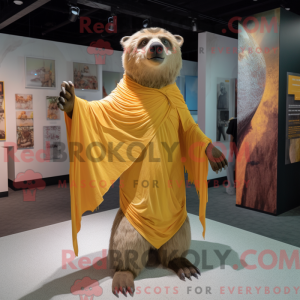 Maskotdraktfigur Gold Sloth...