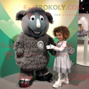 Gray Suffolk Sheep mascot...