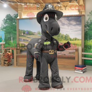 Black Horse mascot costume...