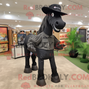 Black Horse mascot costume...