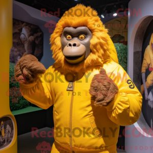 Mascotte de gorille jaune...
