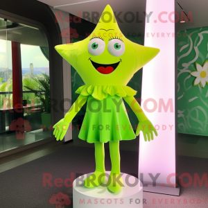 Lime Green Starfish maskot...
