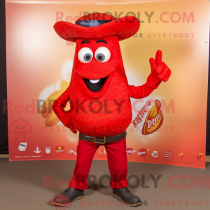 Rød Paella maskot kostume...