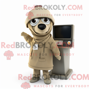 Beige Television mascot...