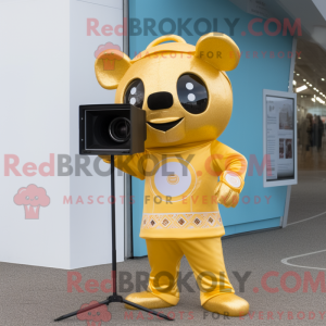 Gold Camera maskot kostume...