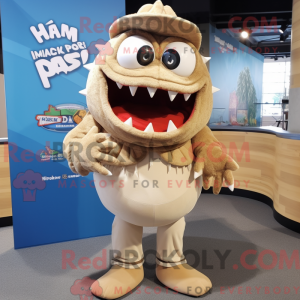 Beige Piranha mascot...