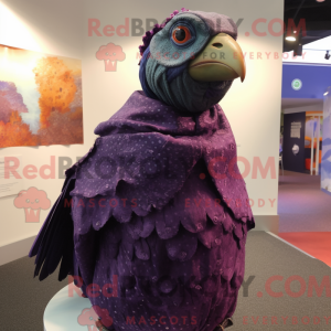 Fantasia de mascote de pintada roxa com macacão e xales - Mascotes pintadas - REBROKO_339473 - RedBrokoly.com