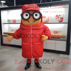 Red Bbq Ribs mascot costume...