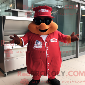 Red Bbq Ribs maskot kostume...