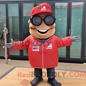 Red Bbq Ribs mascot costume...