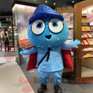 Blauw Sushi-mascottekostuum...