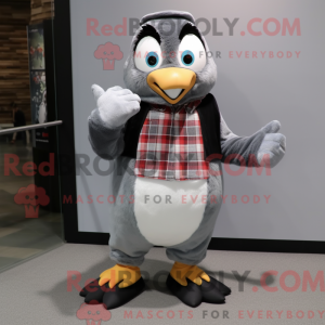 Grå Penguin maskot kostume...