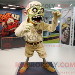 Beige Zombie mascot costume...
