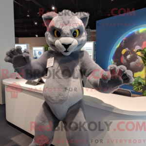 Gray Puma mascot costume...