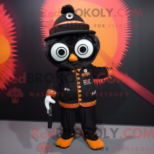 Svart mandarynka maskot...