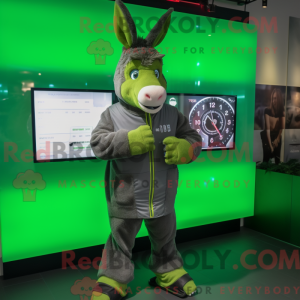 Costume mascotte d âne vert...
