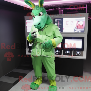Groene ezel mascottekostuum...