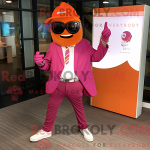 Magenta Orange Maskottchen...