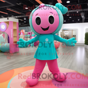 Postava maskota Teal Pink...