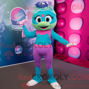 Postava maskota Teal Pink...