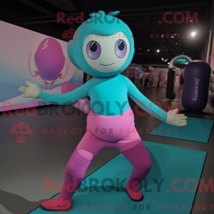 Teal Pink Maskottchen...