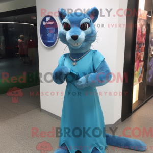 Blå Jaguarundi maskot...
